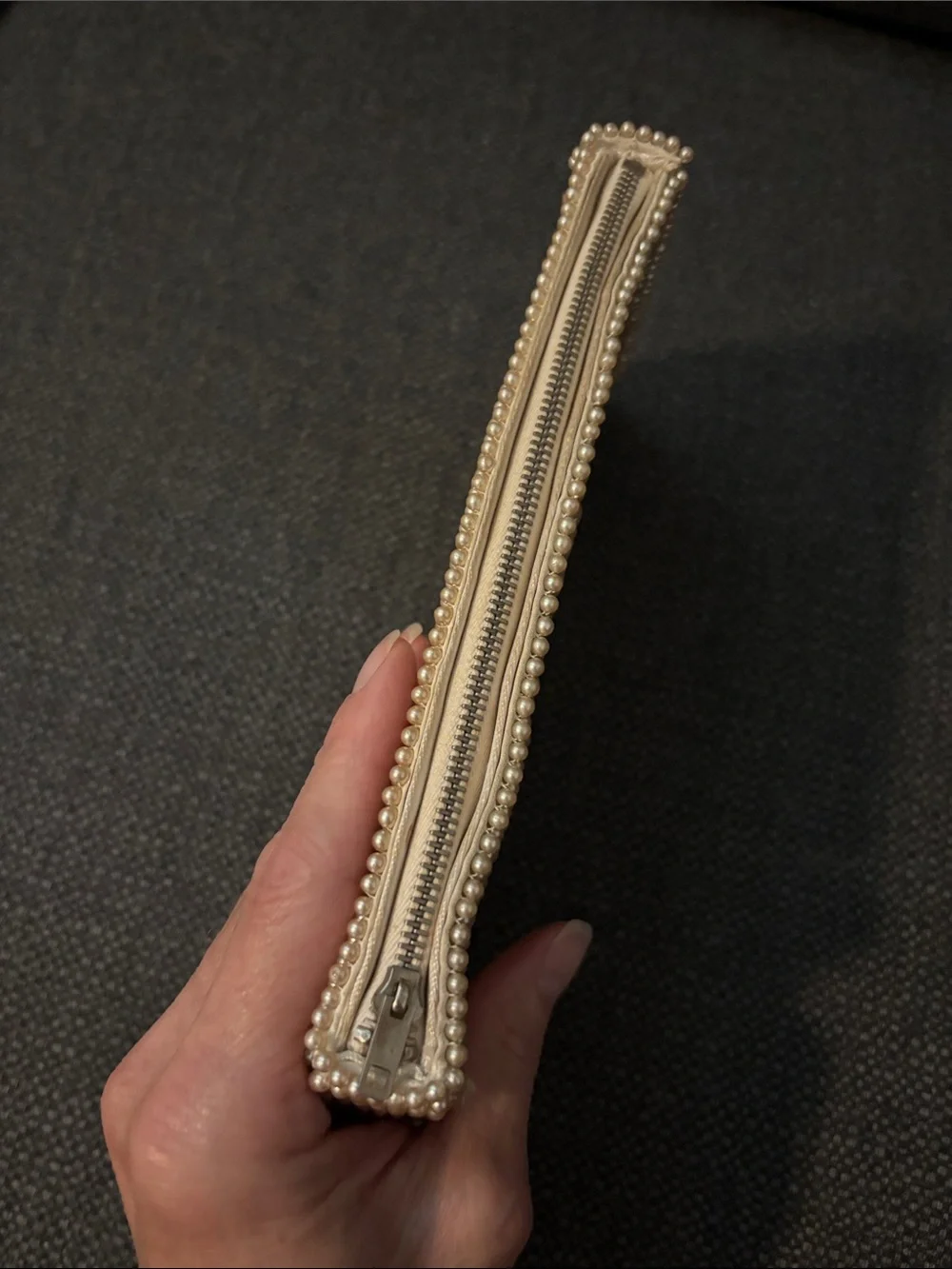 Vintage ivory beaded clutch